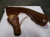 Hand tooled leather gun belt 38/40