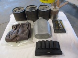 2 ammo pouches for SKS.  WWII canteen - marked US