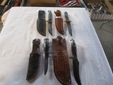 4 knives w/scabbards