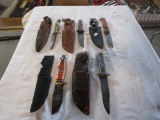 5 knives w/scabbards