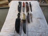 4 knives w/scabbards