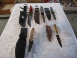 5 knives w/scabbards