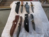 4 knives w/scabbards