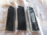 3-New 7 round 1911 45 Auto magazines 1 marked Colt