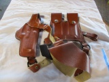 New leather shoulder holster w/double mag pouch fits Glock 17, 19, 22, 23, 20 and similar