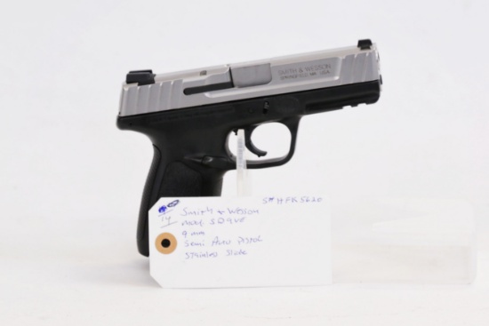 Smith & Wesson mod SD9VE 9mm semi auto pistol stainless slide ser# HFK5620
