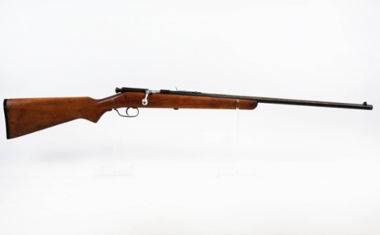 Springfield mod 83 .22 cal B/A single shot Initials carved in wood below bolt ser# N/A