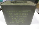192 rds. .30 cal - 8 rd. clips in bandoleer
