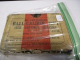 20 rds. on clips 30-06 US 1938 National Match,  Deteriorated box