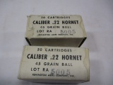 100 rds. Remington .22 Hornet USGI