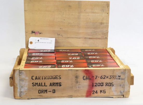 1200 rounds 7.62 x 39mm ammo - new in wooden box