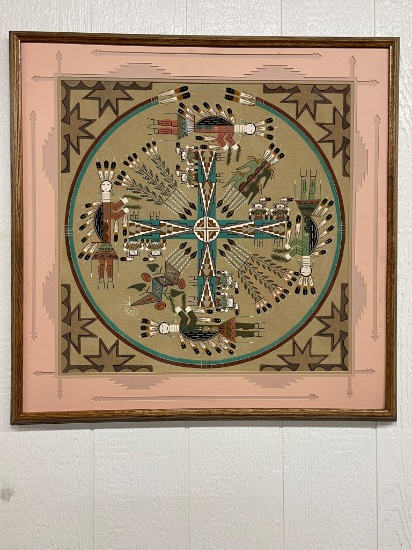 Native American Sand Painting - framed