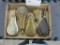 5 vintage powder flasks