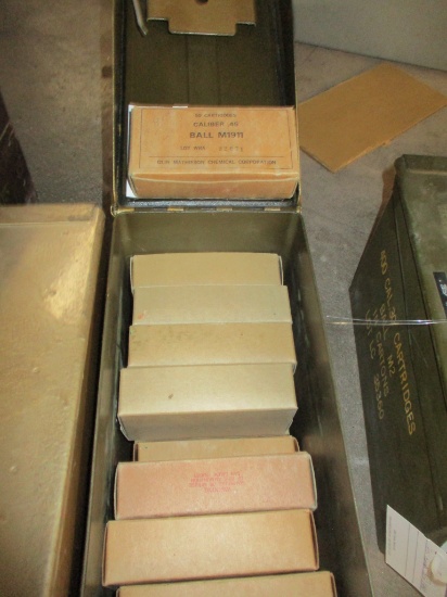 2 ammo cans of boxed 45 cal rds