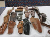 12 leather holsters + 6  leather  ammo pouches