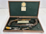 Cased pair Belgian percussion pistols