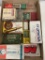 Assorted empty vintage ammo boxes