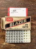 35 rds. Blazer 25 auto ammo 500 gr FMJ