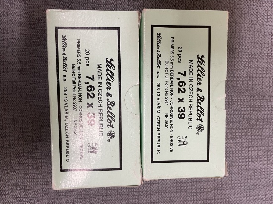 2 bx (20) Sellier & Bellot 7.62x39 ammo