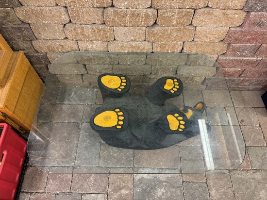 Glass top bear table