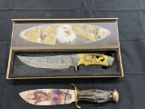 John Wayne collectible & Eagle carved knives