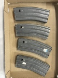 4 used 30 rd AR 15 magazines