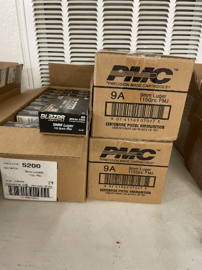 3 CASES 9MM LUGER AMMO