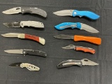 10 ASSORTED FOLDING KNIVES