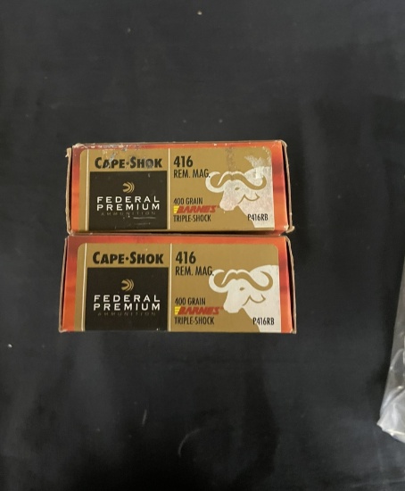 2 BX (40) FEDERAL PREMIUM 416 WIN MAG AMMO