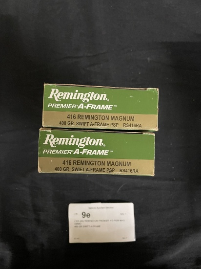 2 BX (20) REMINGTON PREMIER 416 REM MAG AMMO