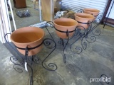 BIG FLOWER POTS W/STAND UP STANDS