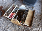 BROWN TOOL BOX WITH TOOLS