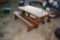 TEAKWOOD KITCHEN TABLE W/BENCHES