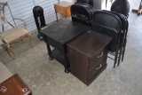 7 FOLDING CHAIRS & 2 TABLES