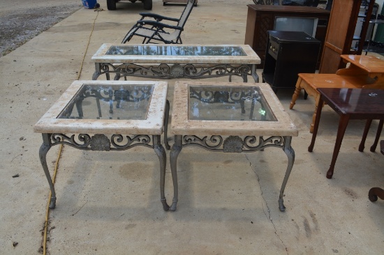 4 GLASS TOP TABLE SETS