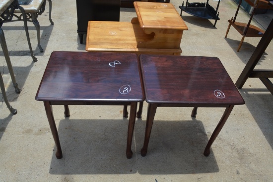 2 WOODEN BROWN TABLES