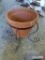 CLAY FLOWER POT ON STAND