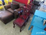 3 WOODEN HIGH BACK CHAIRS