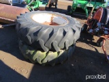 2 TRACTOR TIRES ON RIMS