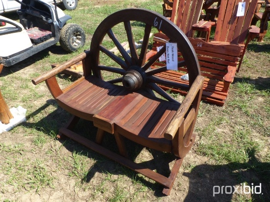 TEAKWOOD WAGON WHEEL BENCH