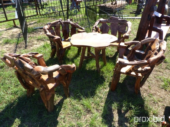 TEAKWOOD TABLE W/4 CHAIRS