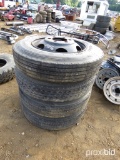 4 9R-22.5 TIRES ON RIMS