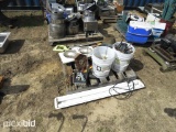 PALLET W/ OXYGEN & ACC GAUGES, AX, SAWS, MISC