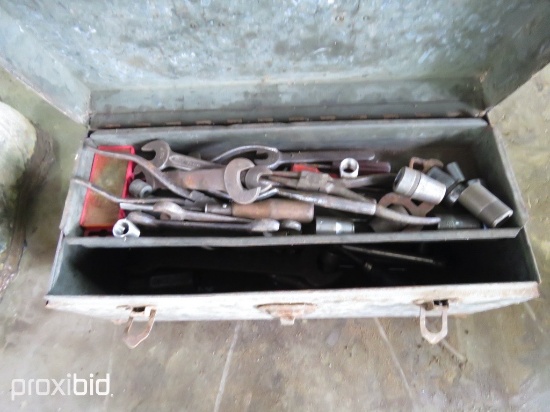 SMALL METAL TOOLBOX W/ TOOLS