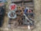 PALLET OF TOOLS, HOOK, PIPECLAMP ETC