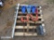 PALLET W/CLAMPS, PETE PARTS, TOOLS, ETC