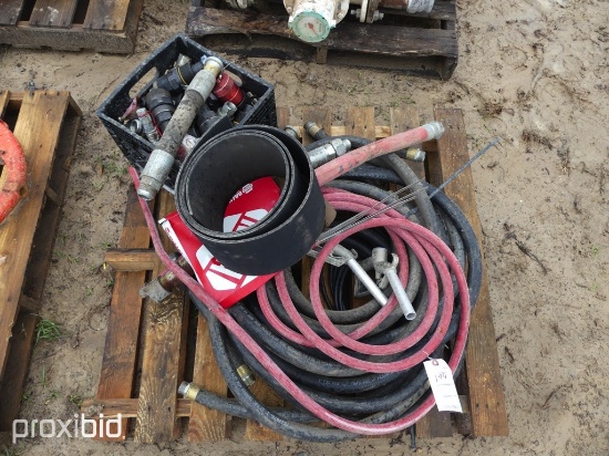 PALLET OF HYDROLIC HOSES, FUEL HOSES FITTINGS