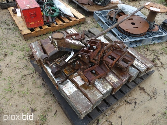 PALLET W/ WELDING RODS, JACK, ETC