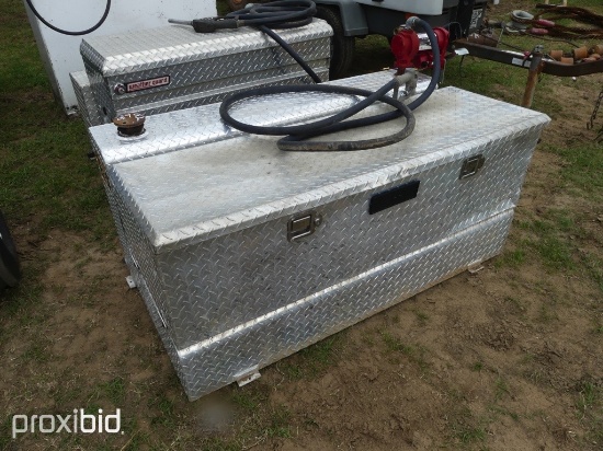 ALUMINUM FUEL TANK, TOOL BOX COMBO W/PUMP