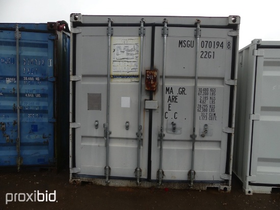 20FT METAL STORAGE CONTAINER W/CONTENTS